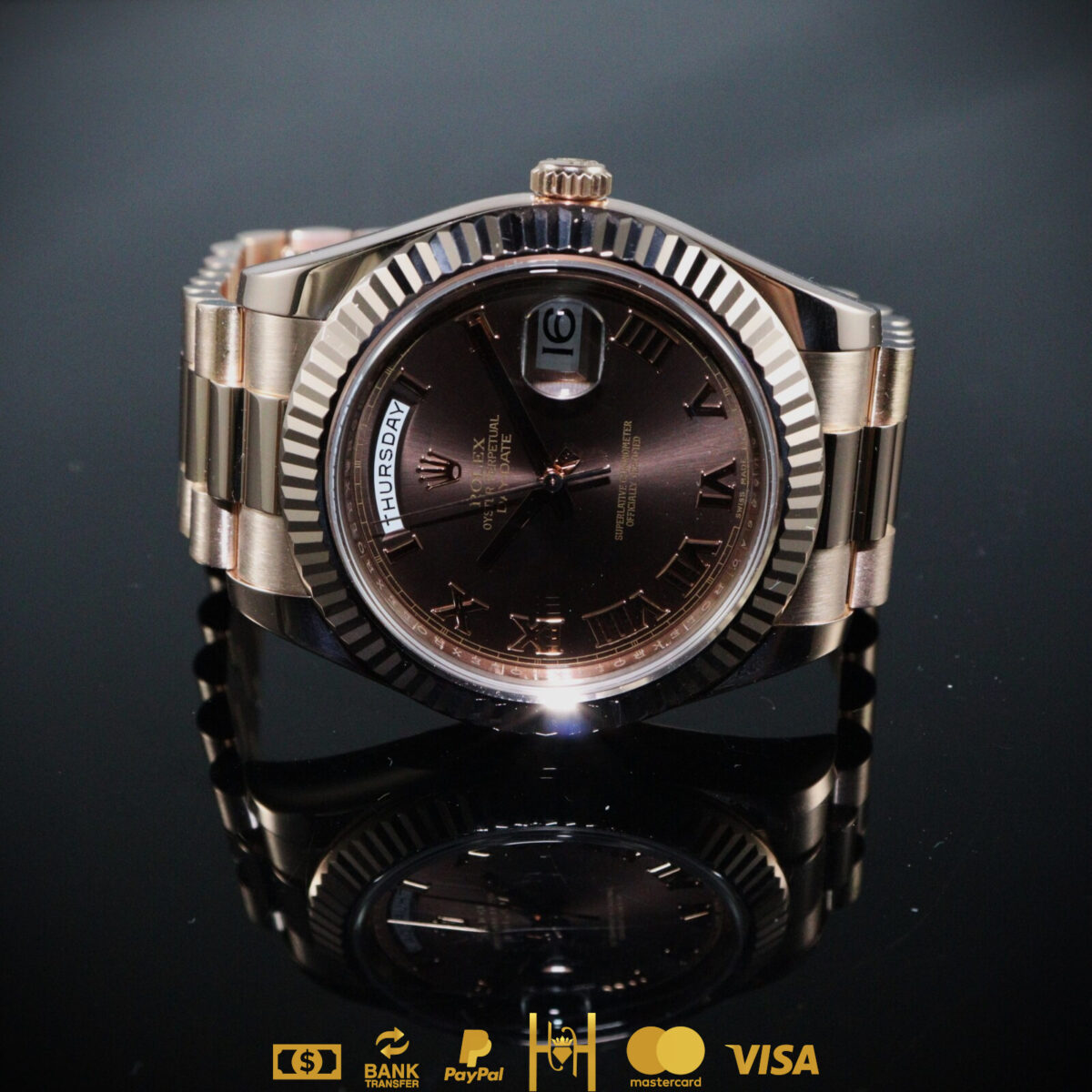 Rolex Day Date II President 41 mm en oro rosa 18k Chocolate - Imagen 2