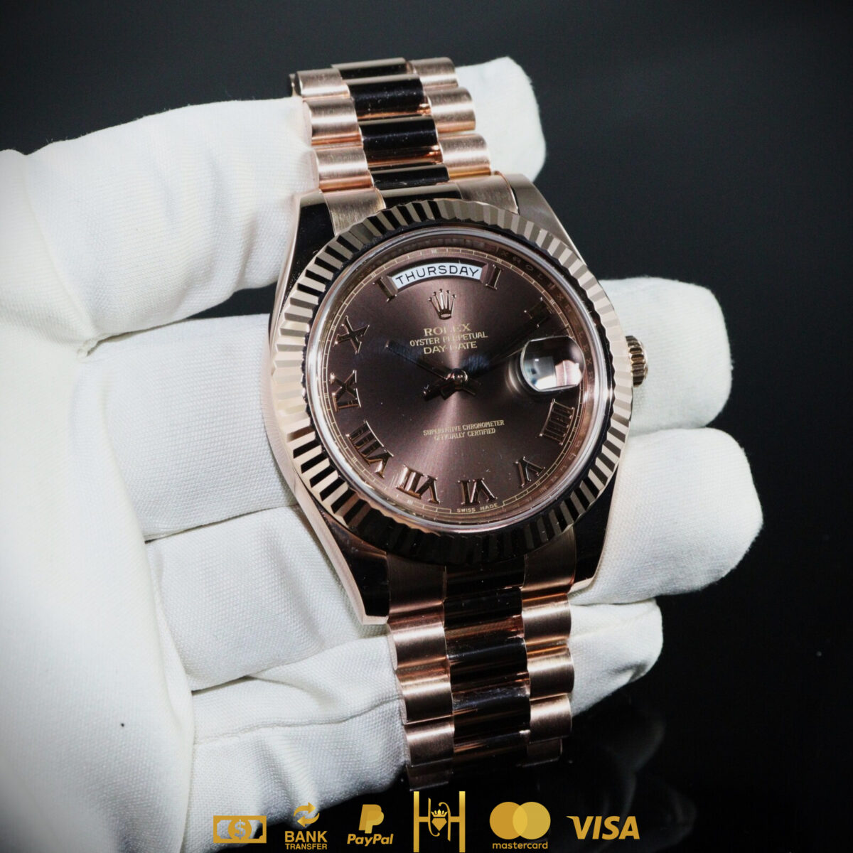 Rolex Day Date II President 41 mm en oro rosa 18k Chocolate