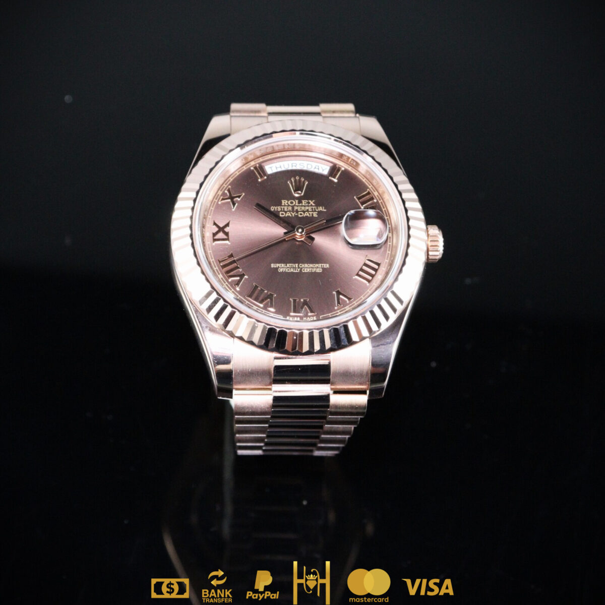 Rolex Day Date II President 41 mm en oro rosa 18k Chocolate - Imagen 9