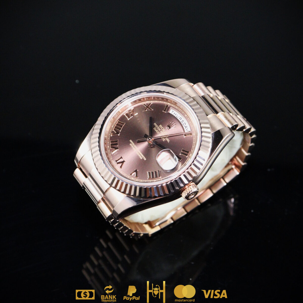 Rolex Day Date II President 41 mm en oro rosa 18k Chocolate - Imagen 7
