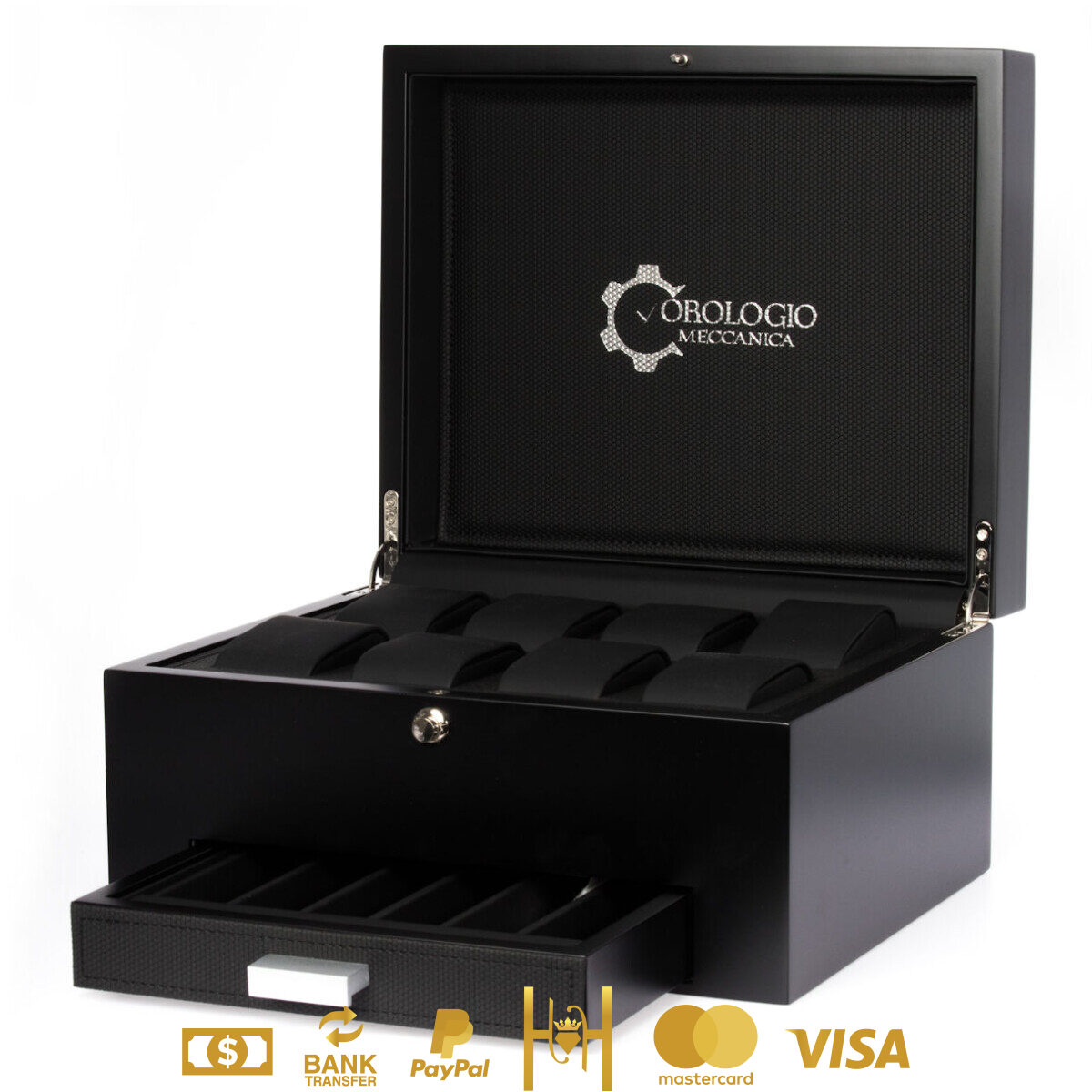 Estuche de almacenaje para relojes con capacidad para ocho relojes