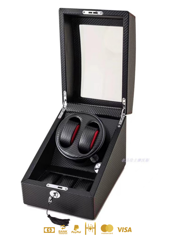Rebobinador (Watch Winder) para 2 relojes en movimiento y 3 de almacenaje.