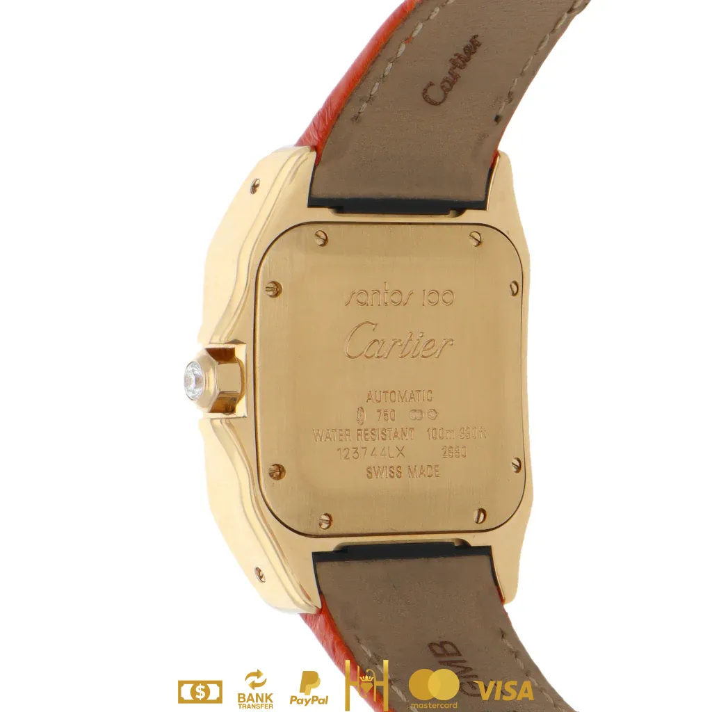 Cartier Santos 100 en oro amarillo 18k con diamantes - Imagen 6