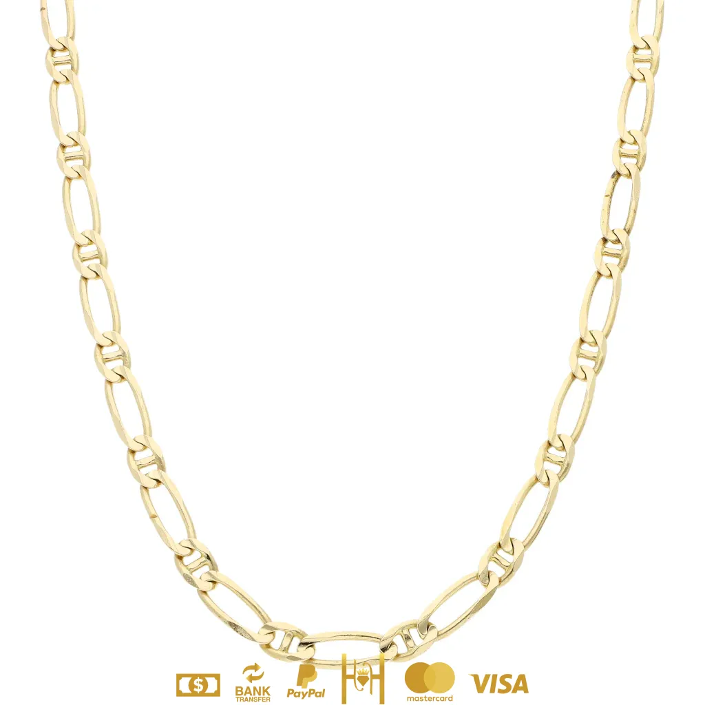 Collar eslabón combinado en oro amarillo 14 kilates