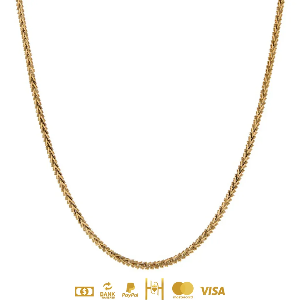 Collar eslabón boleado en oro amarillo 18 kilates