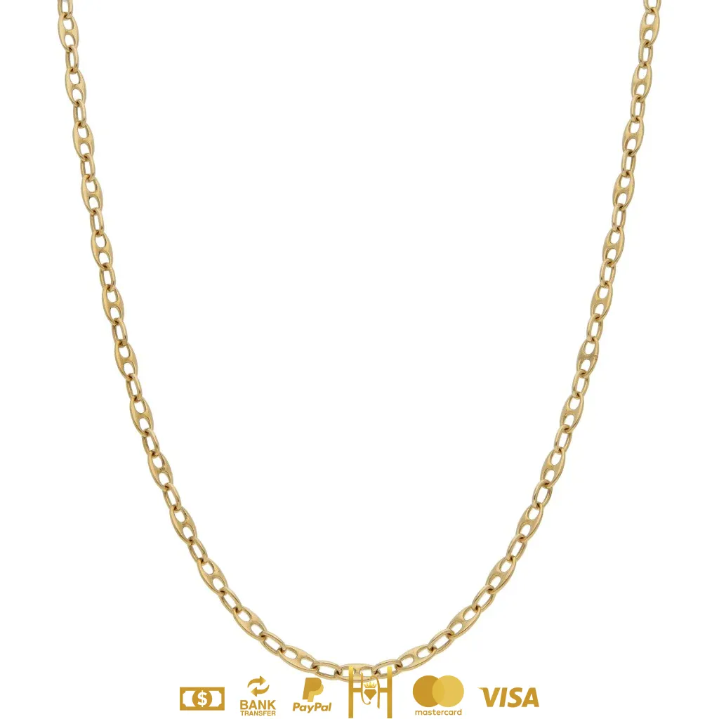 Collar eslabón combinado en oro amarillo 18 kilates