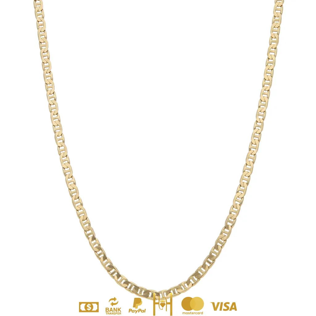Collar eslabón nudo marino en oro amarillo 14 kilates