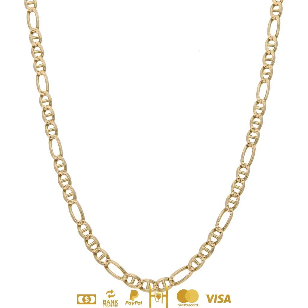Collar eslabón combinado en oro amarillo 14 kilates