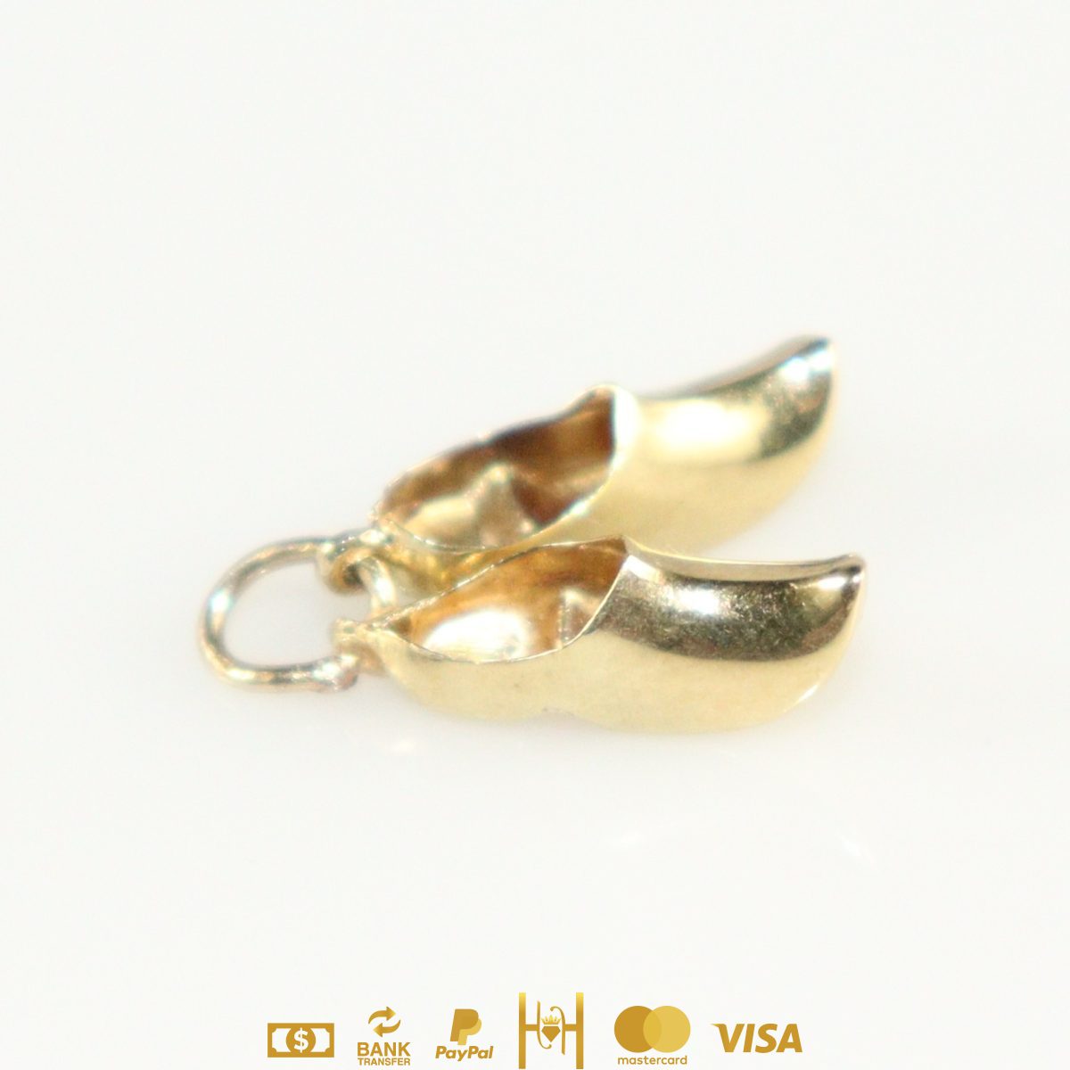 Dije Zapatos Zuecos vintage de oro 14k