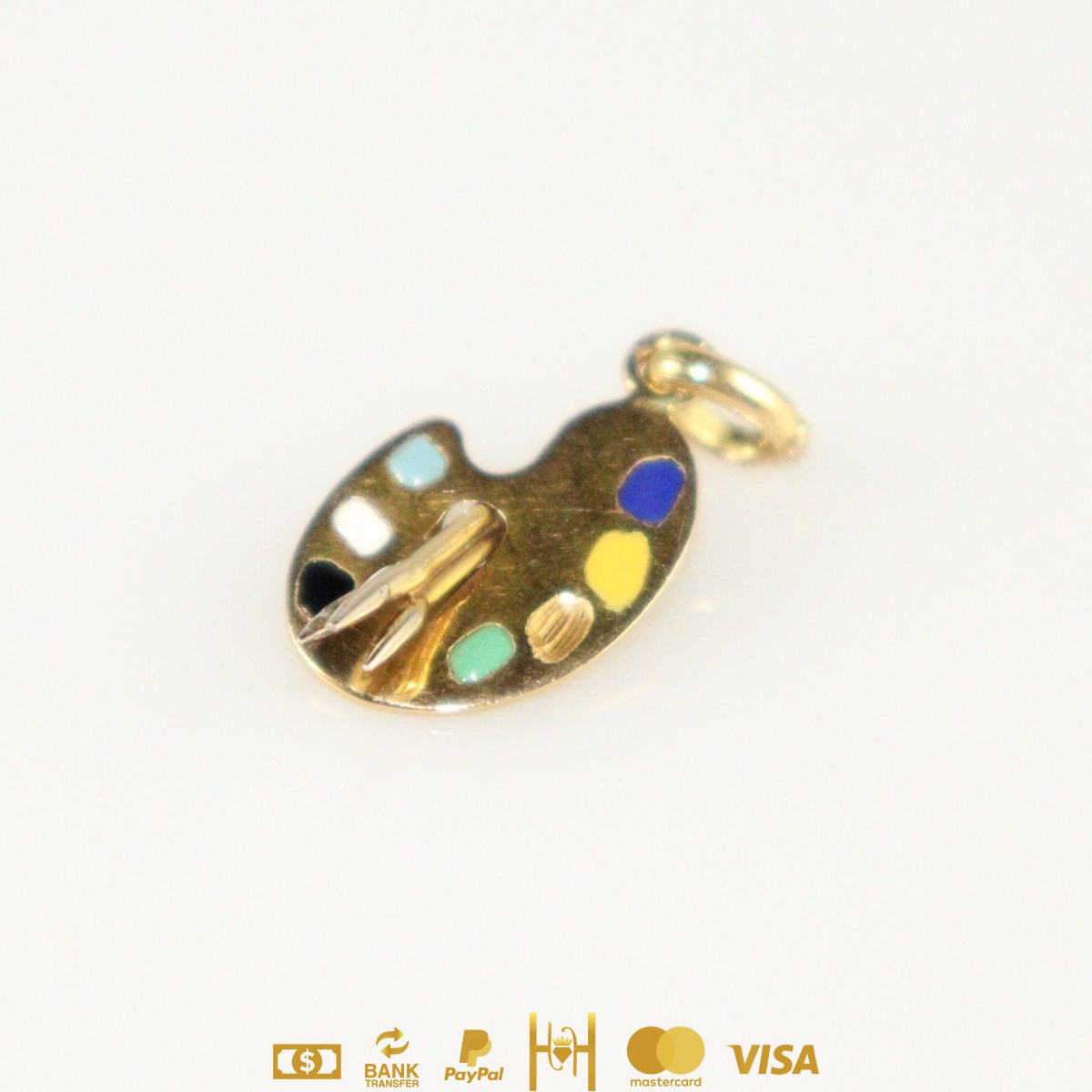 Dije de paleta de artista vintage 18k
